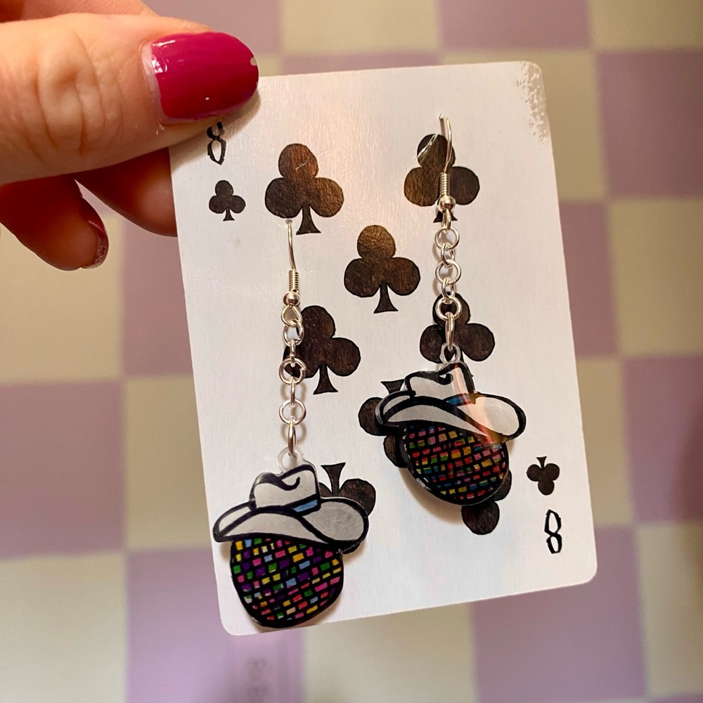 *3 for $12* Handmade Disco Cowgirl Earrings